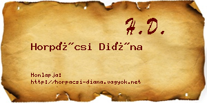 Horpácsi Diána névjegykártya
